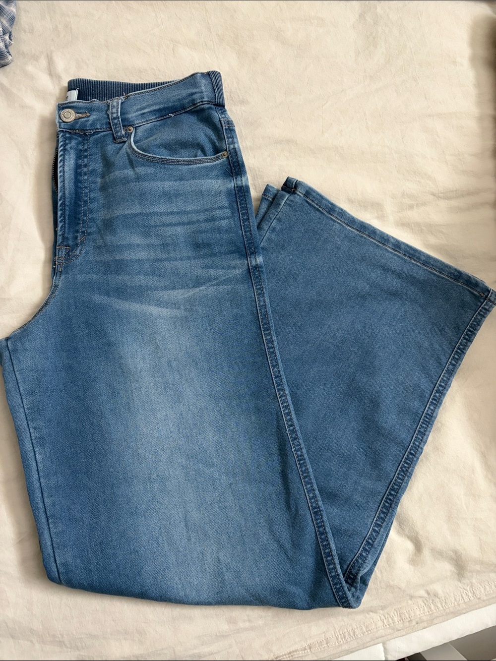 Kensie Elastic waist High-Rise Wide Leg Jeans - sz 29
